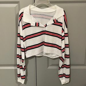 forever 21 long-sleeve crop top, size S
